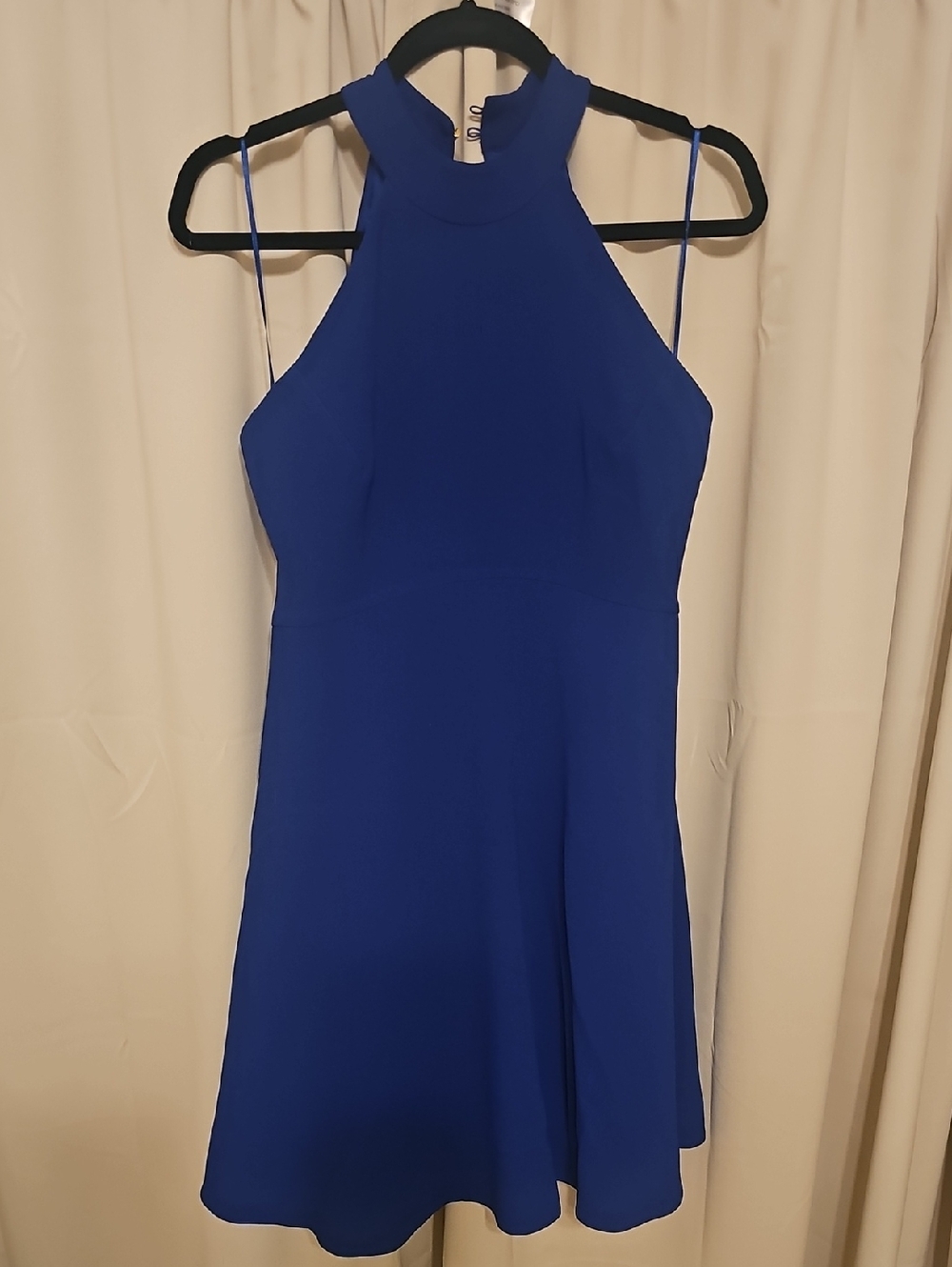 Trina Turk Blue Halter Fit & Flare Dress